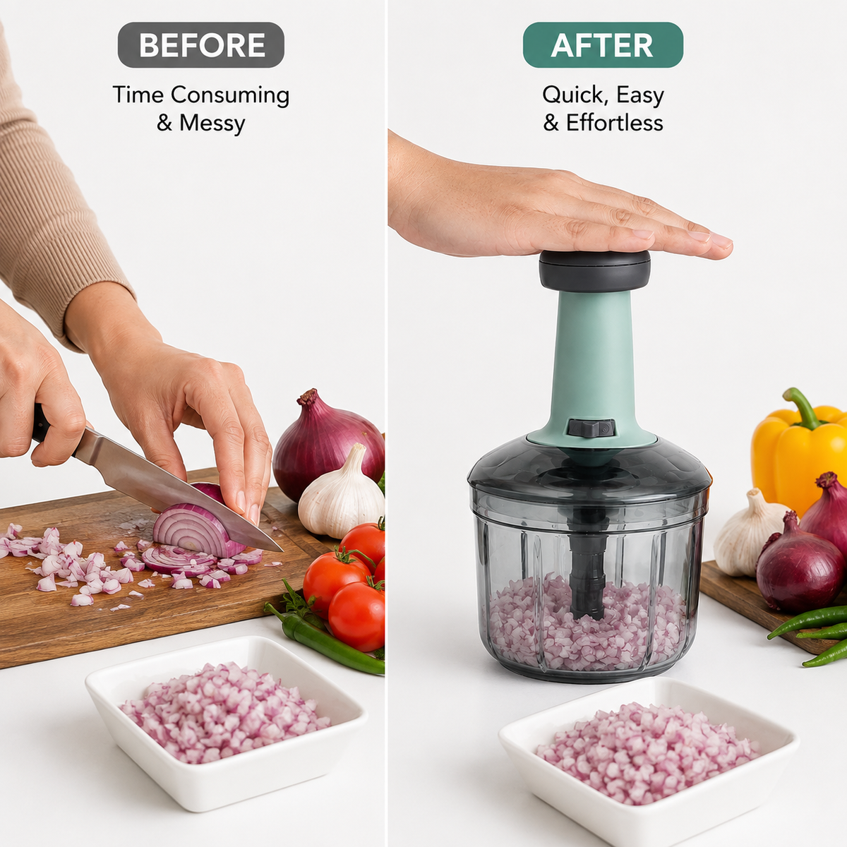 Manual Hand Push Vegetable Chopper